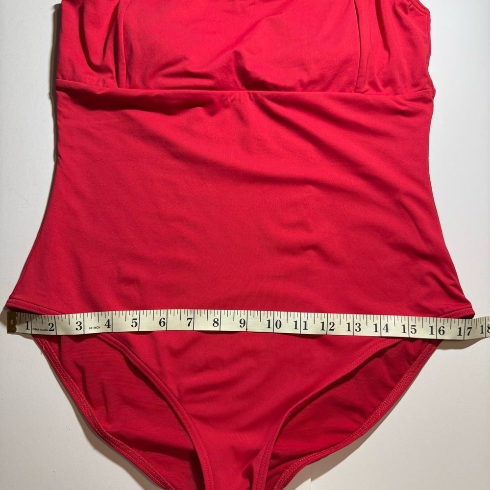 🌻 Sea Level Australia Eco Essentials Square Neck Red One-Piece Swimsuit size 14 - Picture 11 of 15